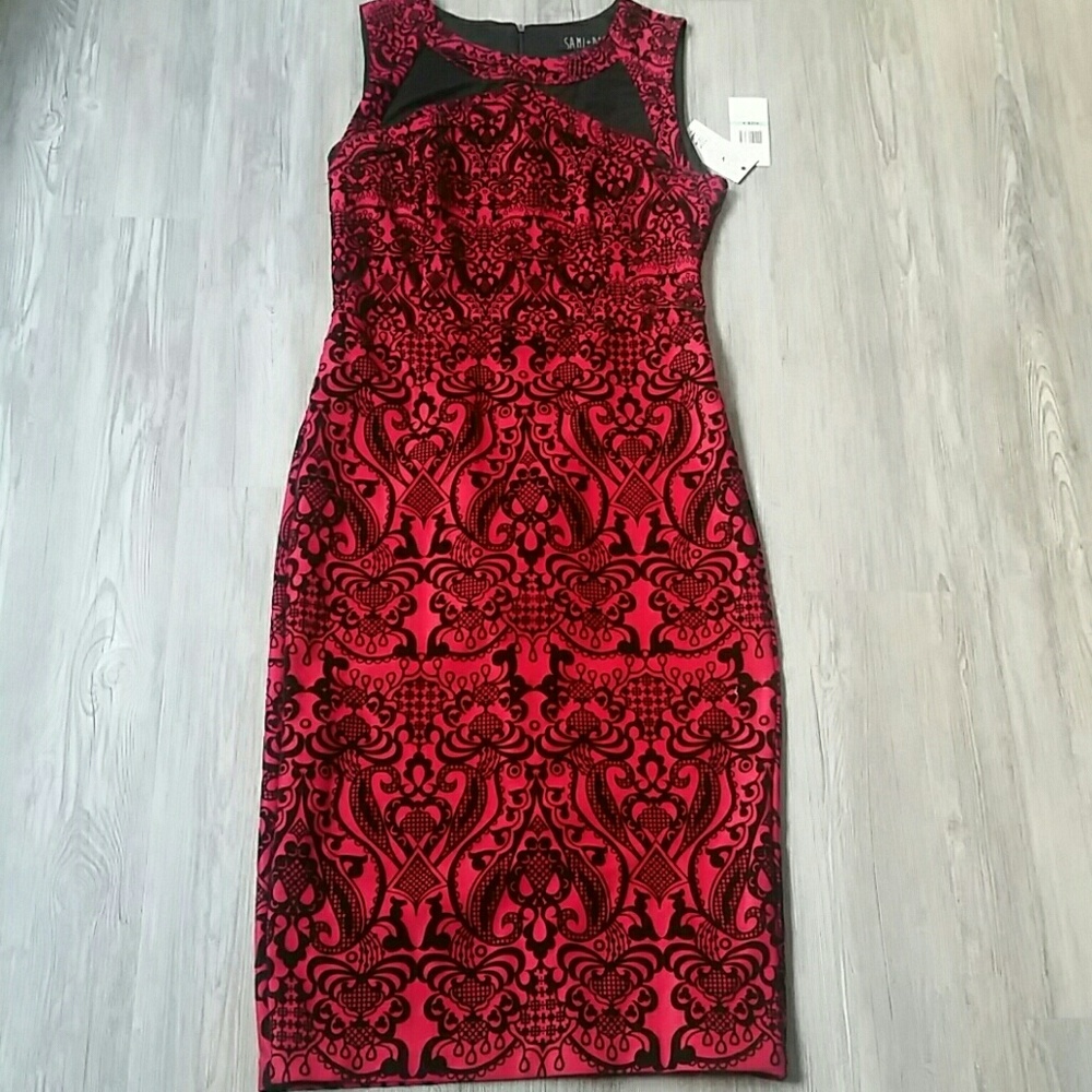 Sami + Dani red and black dress